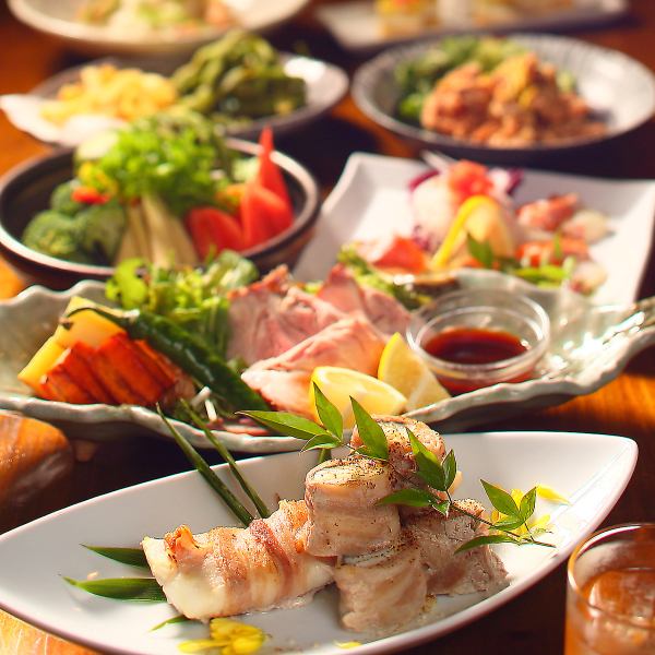 [包括无限畅饮]我们为我们的餐厅感到自豪!!享受美味可口的“ Misakura鸡肉”所有7道菜“ Shun-顺顺套餐”