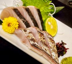 Grilled Spanish mackerel sashimi