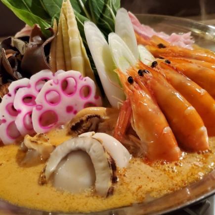 ★ピリ辛&こくまろ【豆乳ま~ら~鍋コース】2.5h飲放題付(金土祝前日2h)7,000円⇒6,000円【税込】