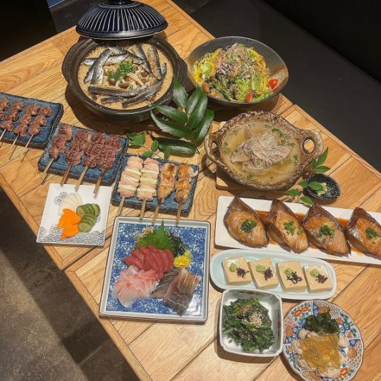 [2.5 hours of all-you-can-drink included!] Charcoal grilled skewers course