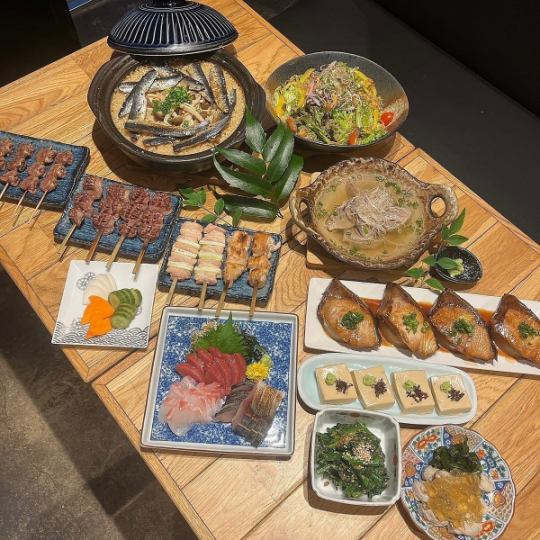 [2.5 hours of all-you-can-drink included!] Charcoal grilled skewers course