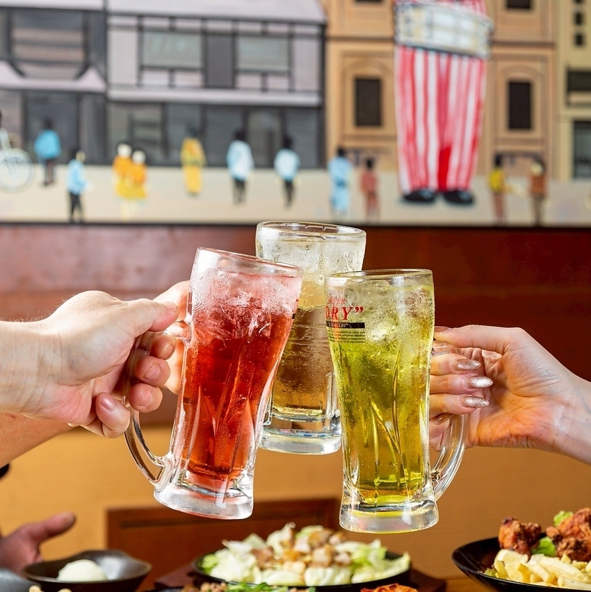 難波站附近休閒鐵板燒居酒屋 ◎ 飲品種類豐富