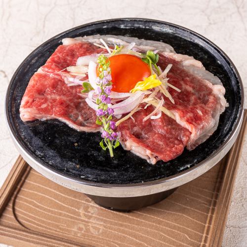 道産牛焼きしゃぶ - 雲丹卵黄ソースで -