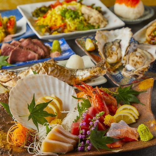 저희 가게의 연회 플랜은 모두 음료 무제한 ◎ 단체석이나 개인실의 자리 등 이용 씬에 맞추어 다수 준비.