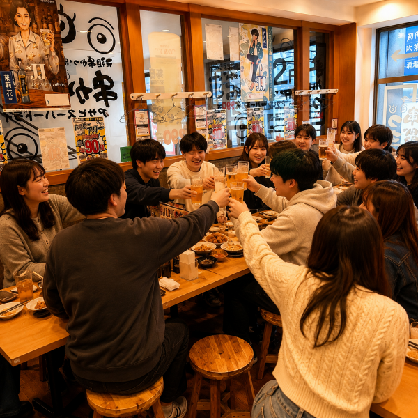 貸切最大で40名様までご利用いただけるので、ちょっとした打ち上げや同期飲みなどにもおすすめ！