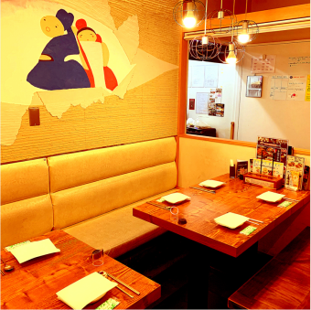 A cute mural welcomes you♪ It is a semi-private room, so it is recommended for small parties such as moms' parties, girls' nights, and birthday parties! Please contact the store for details.