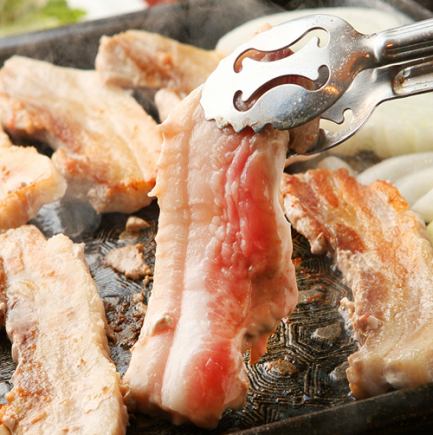 [Samgyeopsal course] Includes side dish and final meal