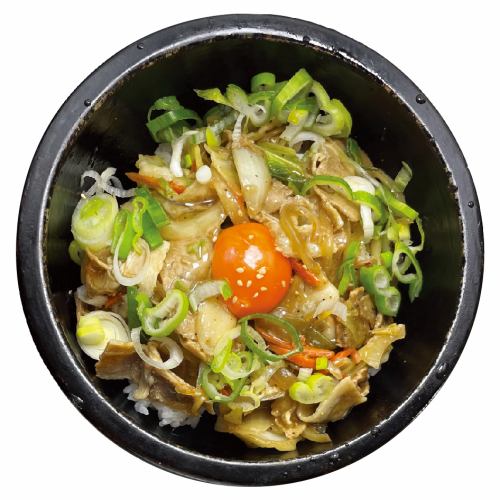 Stone-grilled rice bowl with fried pork and green onions (single item)