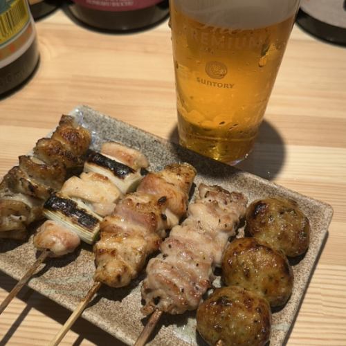 焼き鳥×生ビールの最高の組み合わせ!