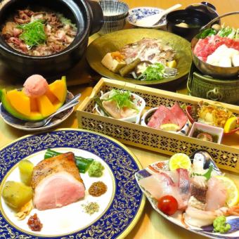 [Recommended by Niku Kappo Mutsu] Japanese beef clay pot rice, special Japanese beef hot pot, duck loin steak (total of 7 dishes) 7,700 yen