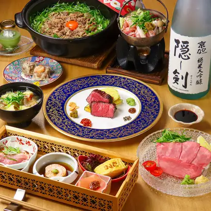 [Mutsu Style's Most Popular! | All-You-Can-Drink Included] 8-Course Meal Featuring Premium Wagyu Beef Ichibo and Sukiyaki Rice in an Clay Pot