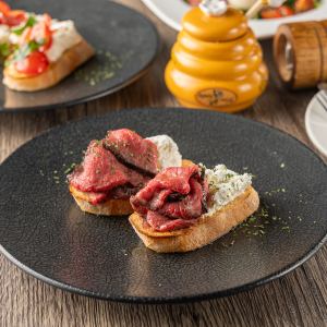 烤牛肉意式烤面包