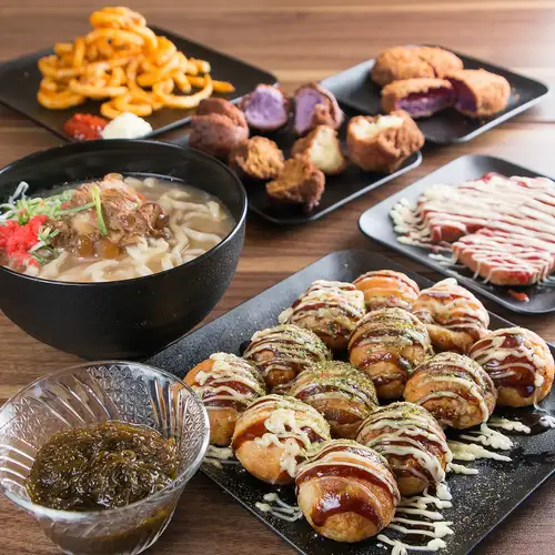 【たこ将軍満喫】たこ焼き食べ放題×沖縄料理3品コース(飲み放題なし)