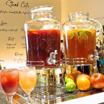 ■土日祝ランチ■ 15種シュラスコ食べ放題+アルコール付き飲み放題 2時間 5,335円→4,500円 