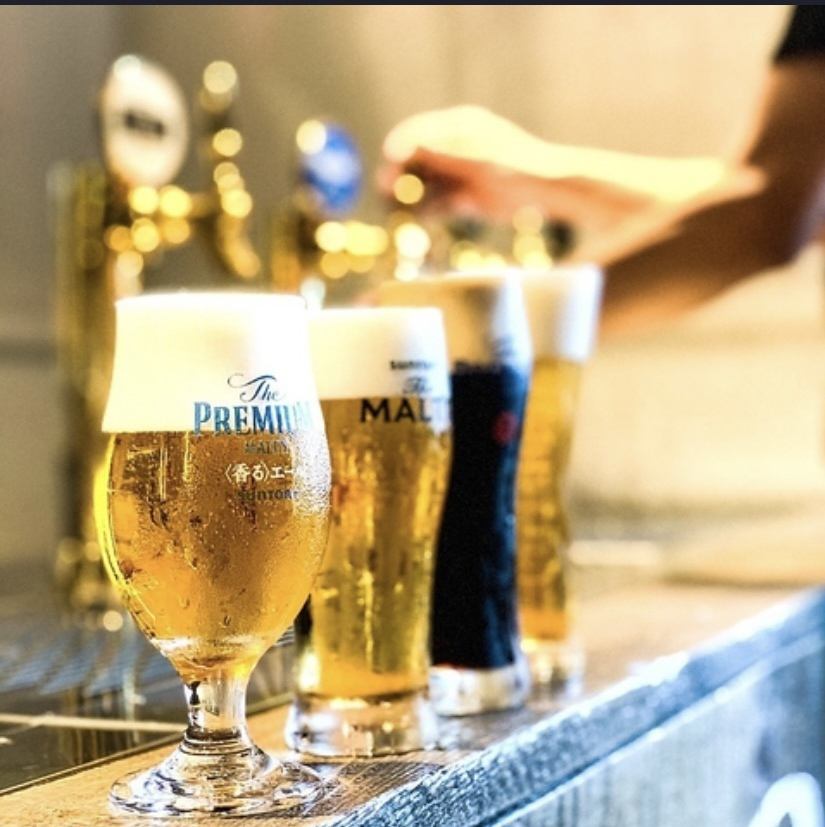樽生ビアサーバー完備！4種類のビールをお好きなだけ！