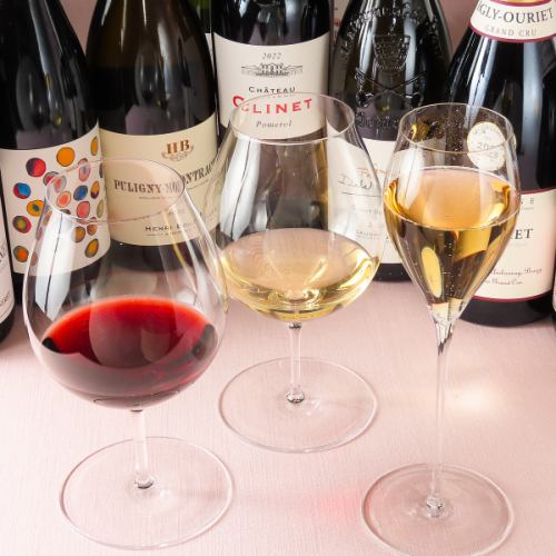 【ワイン】グラス単位でのご注文が可能なので飲み比べできます◎