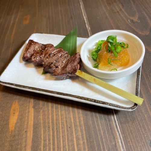 [Meat Festival] Beef skirt steak skewer with grated daikon radish and ponzu sauce (1 skewer)