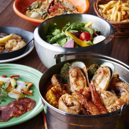 【Ottotto満喫プラン】ルイジアナケイジャンコンボを存分に味わう 2Hプラチナ飲み放題付き7000円