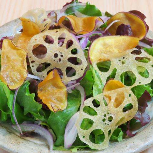 根菜チップの和風サラダ