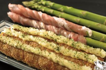 Flower skewers 3 famous asparagus meat rolls