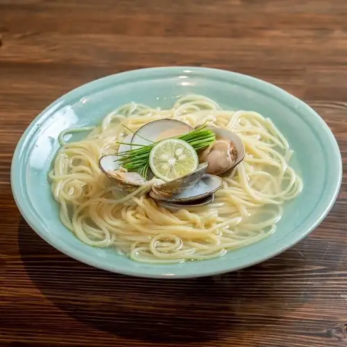 Clam broth pasta