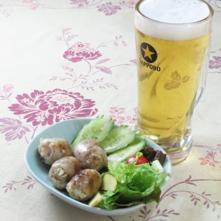 【サイコウイーサン×ビール満喫セット】<全2品>税込900円｜タイ屋台気分を楽しむお得プラン