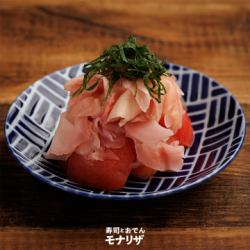 裹着姜的西红柿