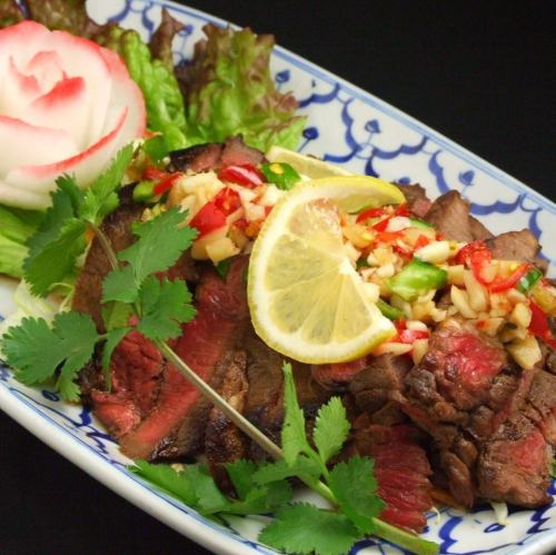 Thai style beef steak with special sauce