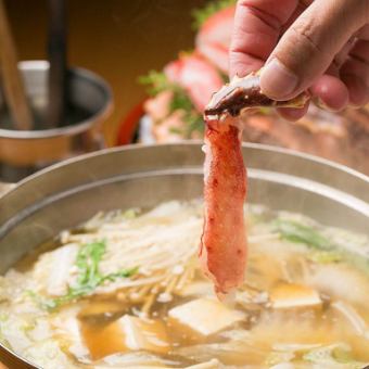 『海老しゃぶ鍋三昧コース』串盛り合わせ含8品 3時間飲み放題付 6000円⇒5500円