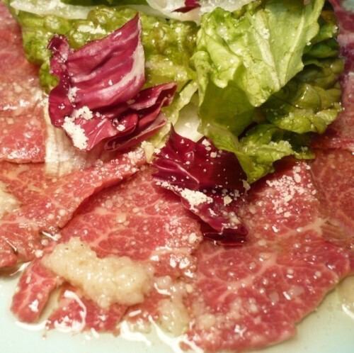 馬肉のカルパッチョ/馬たんスモーク(稀少部位)