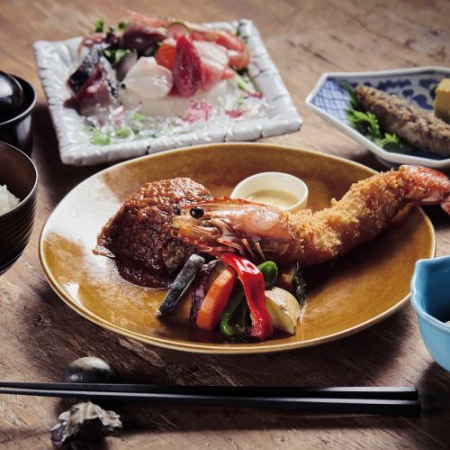 マルレ近江牛ハンバーグセレクトランチ  エビフライランチ