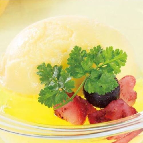 Refreshing yuzu sorbet