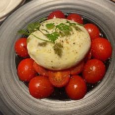 pulrata and tomato caprese
