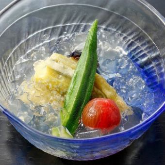 『2025年夏・旬の宴コース』鮨六貫、穴子の西京焼き、冷やし焼き茄子等[全8品] ※写真はイメージ