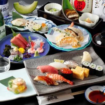 『2026年夏・漁師の里コース』鮨六貫、天然海老、鱧、銀鱈、夏野菜など[全8品] ※写真はイメージ