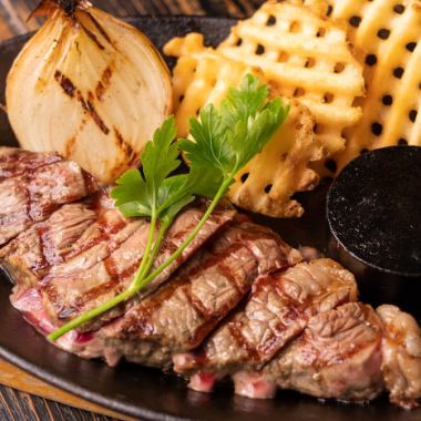 【ネット予約限定】1番人気のサーロインステーキ贅沢ディナーセット♪1ドリンク付2,500円！