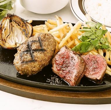 【ネット予約限定】国産牛ハンバーグ×フィレステーキ贅沢セット♪1ドリンク付いて3,000円!