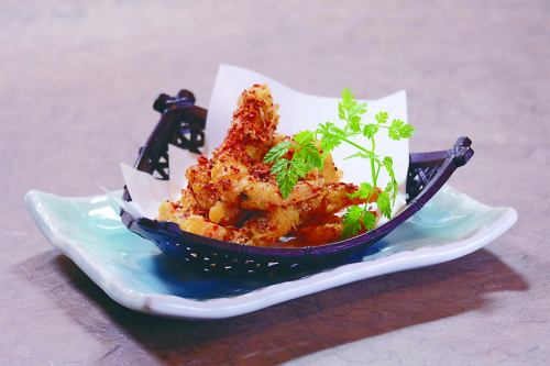 Spicy deep-fried shrimp