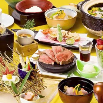 【山能登】7,500日元2.5小时畅饮，可以享用有嚼劲的豆腐、时令鱼类、黑毛和牛牛排等。