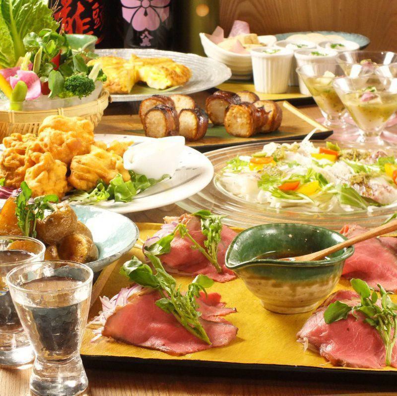旬の肉・魚料理を楽しめる飲み放題付のご宴会コースをご用意！