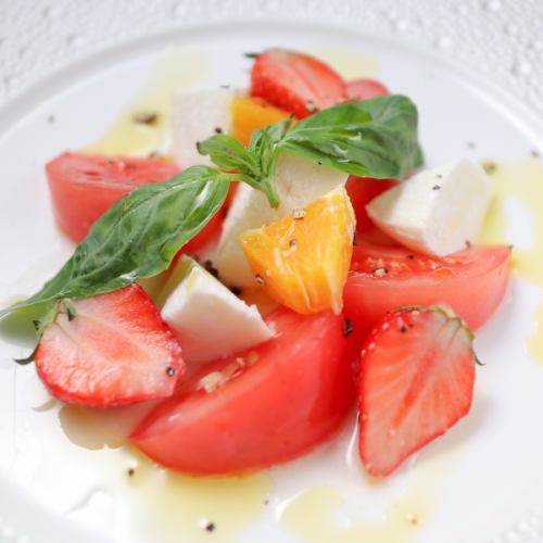 Buffalo Mozzarella Cheese and Seasonal Fruit Caprese