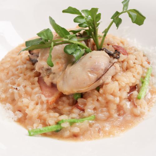 Oyster and watercress risotto