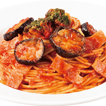 茄子とベーコンのトマトソース