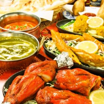 All-you-can-eat 2,980 yen for 120 minutes with 20 types of Indian and Nepali dishes including authentic curry, tandoori chicken, etc. *Dessert included