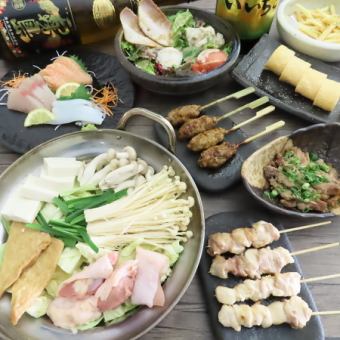 鶏鍋コース。選べるスープ&〆。身も心も温まる【ビールあり◆120分飲み放題】5500→5000円(税込)