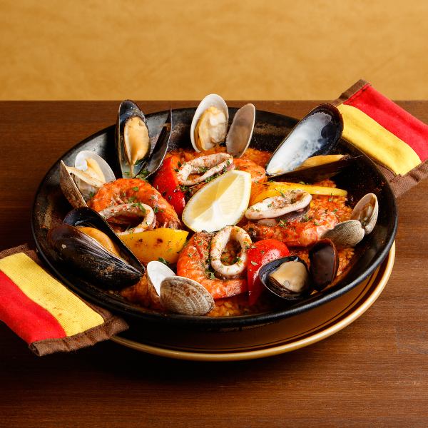 Popular menu paella