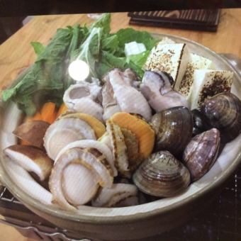 동계 한정!! 국물 가득한 조개 냄비 코스!!