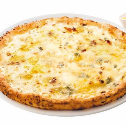 4 kinds of cheese pizza with honey