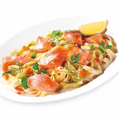 Salmon Lemon Cream Fettuccine