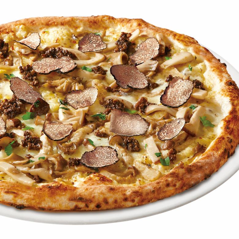 Pizza Tartufo - Fresh Black Truffles and Three Kinds of Mushrooms